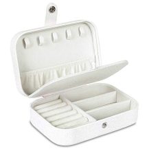 misaya Jewelry Box for Women Doubel Layer Travel Jewelry Organizer for Necklace Earring Rings Sparkle Jewelry Holder Case, Sparkle Beige White
