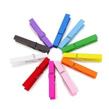 Faxco 60 Pcs 2.8'' Colored Wooden Clothespins, Photo Paper Peg Hang Pins