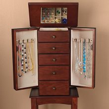 Ross-Simons Walnut Simple Tradition 4-Drawer Jewelry Armoire