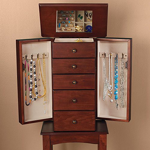Ross-Simons Walnut Simple Tradition 4-Drawer Jewelry Armoire