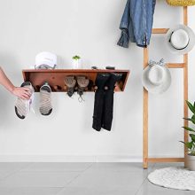 Sunix Boot Rack, Shoe Organizer Pine Wall Mount Boots Storage Rack