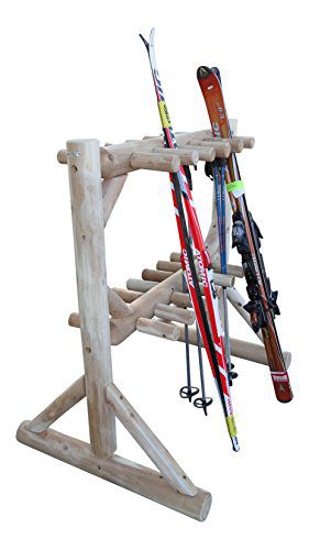 11 Pair Outdoor Freestanding Ski Plus Snowboard Rack Unfinished