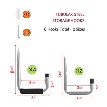 Heavy Duty Arm Garage Storage/Utility Hooks with EVA Protector by Ihometech