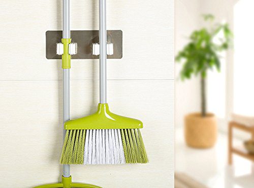 LIEJIE Mop and Broom Holder Wall Mounted Mop Organizer Holder Broom