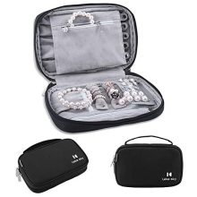 Lekesky Jewelry Organizer Bag Travel Jewelry Storage Cases Portable Jewelry Case for Necklaces, Earrings, Rings, Bracelets, Black