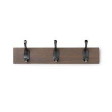 AmazonBasics Wall Mounted Coat Rack, 3 Modern Hooks, Walnut