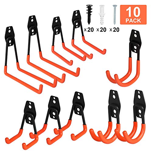 ProChosen 10-Pack Steel Garage Storage Utility Double Hooks
