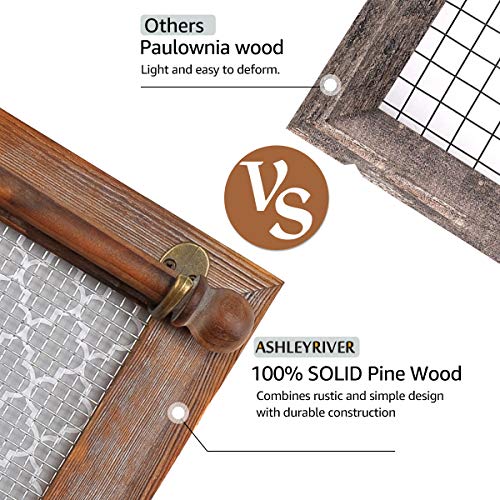 ASHLEYRIVER Wall Mounted Rustic Wood Jewelry Organizer Holder