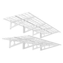 FLEXIMOUNTS 2' x 6' White 2-Pack 2x6ft 24-inch-by-72-inch Wall Shelf Garage