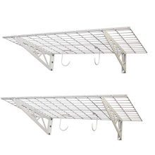 SafeRacks | Garage Wall Shelf Two-Pack 24"x48" | Includes Bike Hooks