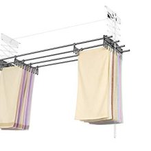 Wellex 72" Ceiling Mounted Laundry Drying Rack, Space Save
