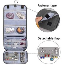 Teamoy Hanging Jewelry Organizer, Foldable Jewelry Travel Roll Case for Rings