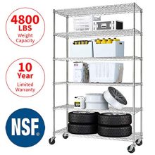 Meet perfect Commercial-Grade Heavy Duty 6-Tier NSF-Certified Metal Steel
