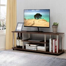 Tangkula 3-Tier TV Stand, LED and Flat Panel TV Entertainment TV Stand