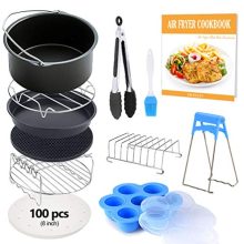 FDA 8 inch XL Air Fryer Accessories 11 pcs with Recipe Cookbook