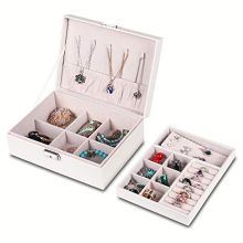 misaya Jewelry Organizer Box - Women Two Layer Display Storage Case