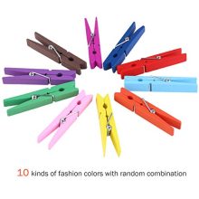 OUNONA 40pcs Wooden Clothespins Durable Clothes Pegs Pins