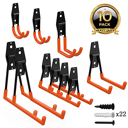 ORASANT 10-Pack Steel Garage Storage Utility Double Hooks
