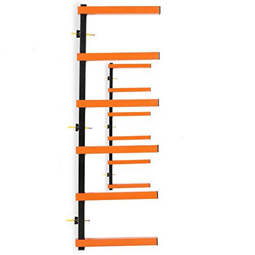Six-Level 600 lb Capacity Lumber Storage Rack Wall-Mounted Both Indoor