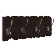VASAGLE Wall Mounted Coat Hook, Coat Rack with 4 Double Hooks