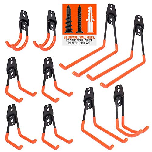 HORUSDY 10-Pack Garage Hooks, Heavy Duty Steel Garage Storage Hooks