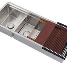 Ariel Enthous Workstation 48 Inch Double Bowl Undermount 16 Gauge