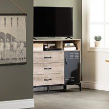 South Shore Valet Tv Stand-Weathered Oak and Matte Black