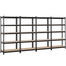 Topeakmart 4 Packs 5-Tier Black Garage Shelving Unit, Steel Display Rack