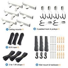 Barbella 3-Set Bike Lift Hoist for Garage Storage, Kayaking Pulley Rack Heavy Duty