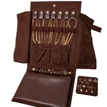 DECOLUXE Jewelry Travel Organizer for Storing Rings, Necklaces