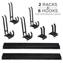 Tool Storage Rack, 8 Piece Garage Organizer, Metal, Wall Mounted