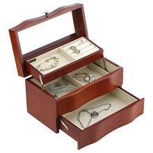RR ROUND RICH DESIGN Solid Wooden Jewelry Box