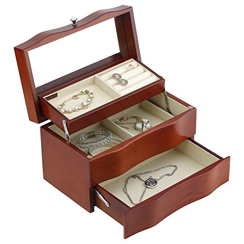 RR ROUND RICH DESIGN Solid Wooden Jewelry Box