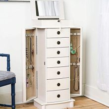 Alveare Home North Jewelry Armoire, WHITE