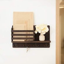 Dahey Wall Mounted Mail Holder Wooden Mail Sorter Organizer