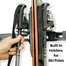 Koova Snow Ski Rack Wall Mount for Indoor Storage | Securely Holds 4 Pairs of Skis