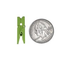 JAM PAPER Wood Clip Clothespins - Medium - 1 1/8 Inch - Green - 50 Clothes