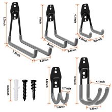 Garage Hooks, Inteli-topia Steel Garage Storage Hooks Utility Double Heavy Duty