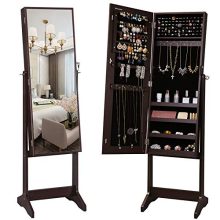 SONGMICS Mirrored Jewelery Cabinet Armoire, Free Standing Full Body