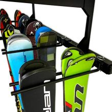 StoreYourBoard Ski Wall Rack and Storage Shelf, Holds 10 Pairs, Ski Wall Mount