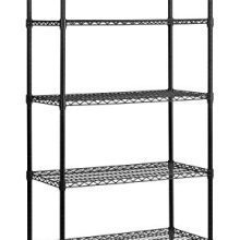 Muscle Rack 5 Shelf Black Wire Mobile Shelving Unit, 72" Height