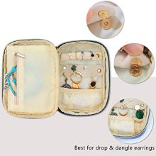 Teamoy Small Jewelry Travel Case, Portable Jewelry Organizer Bag for Earrings