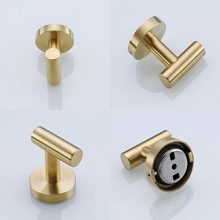 Brushed Gold Single Robe Hook, Towel Hook Stainless Steel Bathroom Clothes