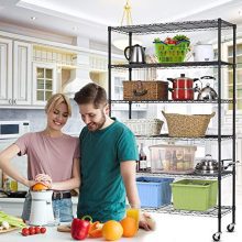 6 Tier Storage Shelves Metal Wire Shelving Unit Height Adjustable NSF Heavy Duty