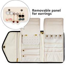 Teamoy Jewelry Travel Organizer, Quilted Jewelry Roll Storage Bag for Necklace