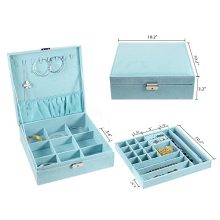 Jewelry Box, 2 Layers Lint Jewelry Organizer Case for Necklace, Earrings
