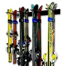 StoreYourBoard Ski Wall Storage Rack, Holds 8 Pairs, Steel Home and Garage Skis