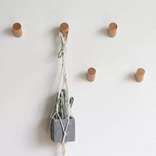 HomeDo Natural Wooden Coat Hooks Wall Mounted Vintage Single Organizer