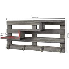 MyGift Vintage Gray Wood Wall-Mounted 3-Tiered Stair Display Shelf