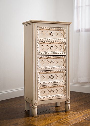 Hives and Honey Abby Jewelry Armoire, 40.25in X 19.5in X 11.75in, Antique Ivory
